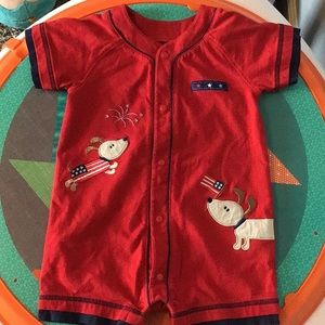 Fourth of July boy romper